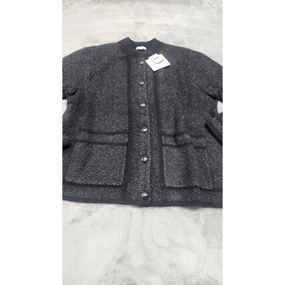 J.Jill Women's Size Medium Black Chevron Sweater Jacket NWT‎ Wool